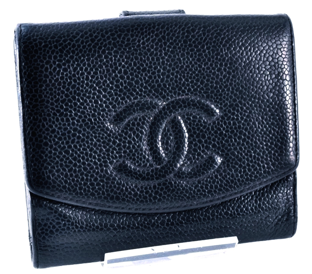 Chanel Caviar Leather CC Bi Fold Wallet