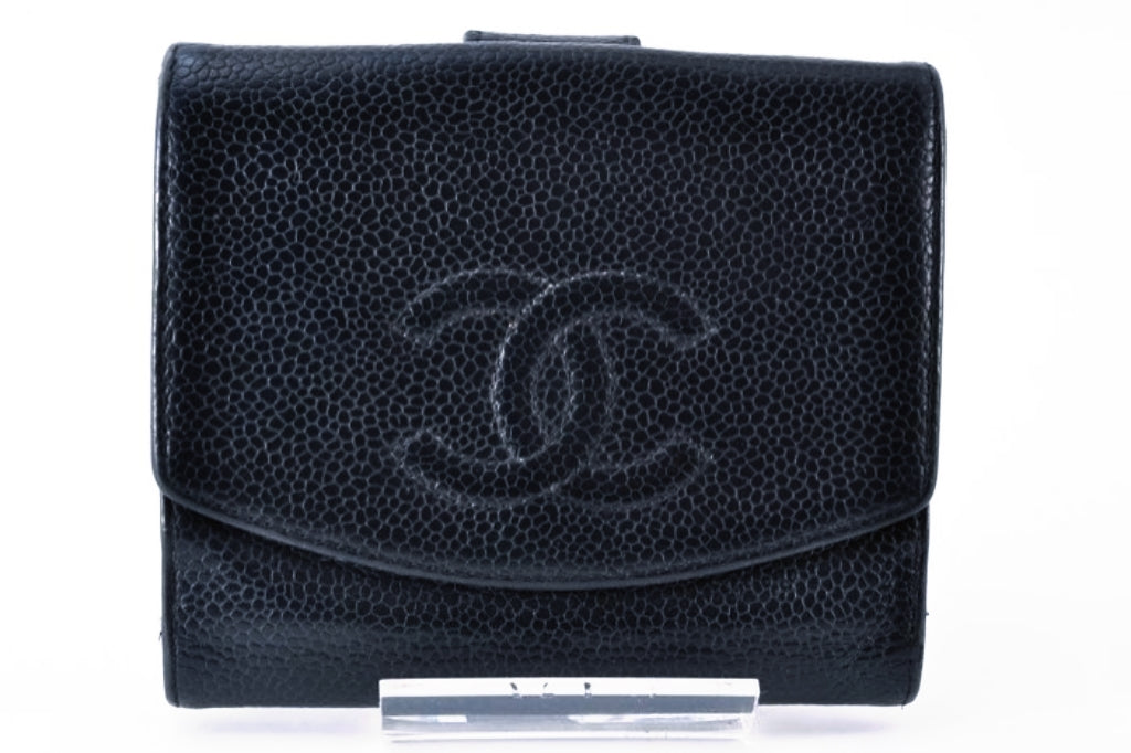 Chanel Caviar Leather CC Bi Fold Wallet