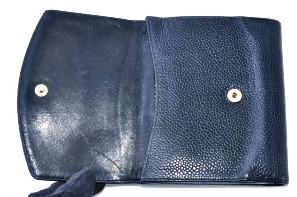 Chanel Caviar Leather CC Bi Fold Wallet