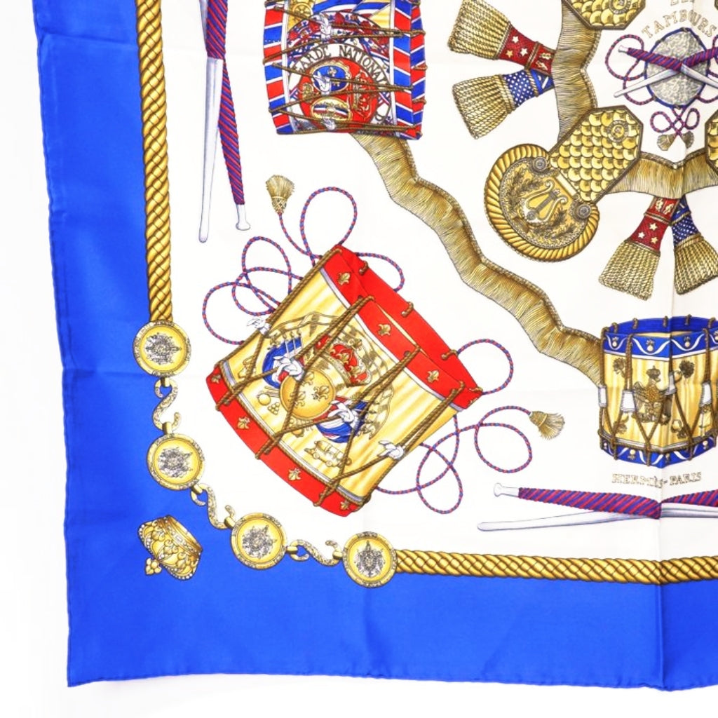 Hermès Les Tambours Joachim Metz Carré Silk Scarf 90cm