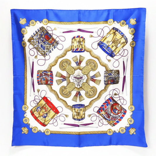 Hermès Les Tambours Joachim Metz Carré Silk Scarf 90cm