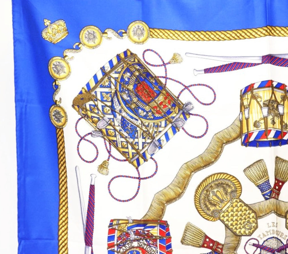 Hermès Les Tambours Joachim Metz Carré Silk Scarf 90cm