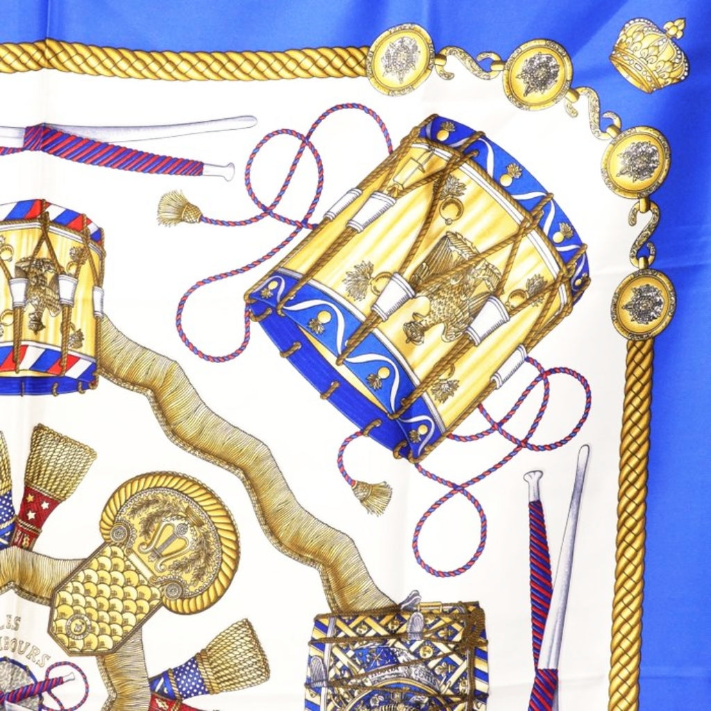 Hermès Les Tambours Joachim Metz Carré Silk Scarf 90cm