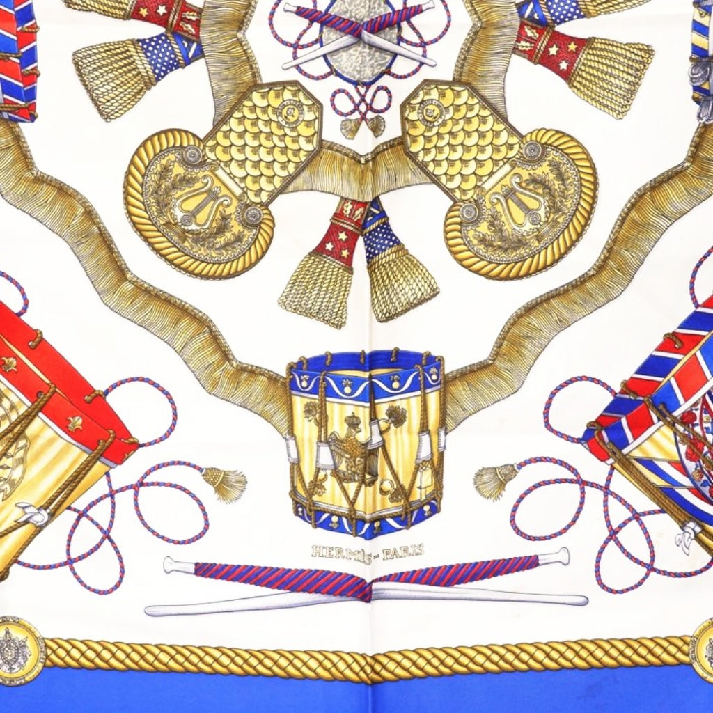Hermès Les Tambours Joachim Metz Carré Silk Scarf 90cm