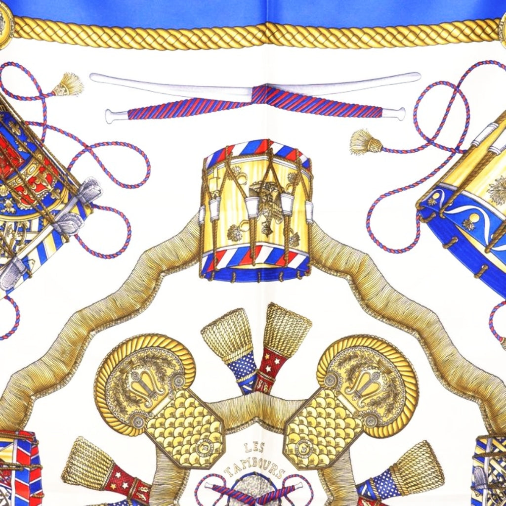 Hermès Les Tambours Joachim Metz Carré Silk Scarf 90cm