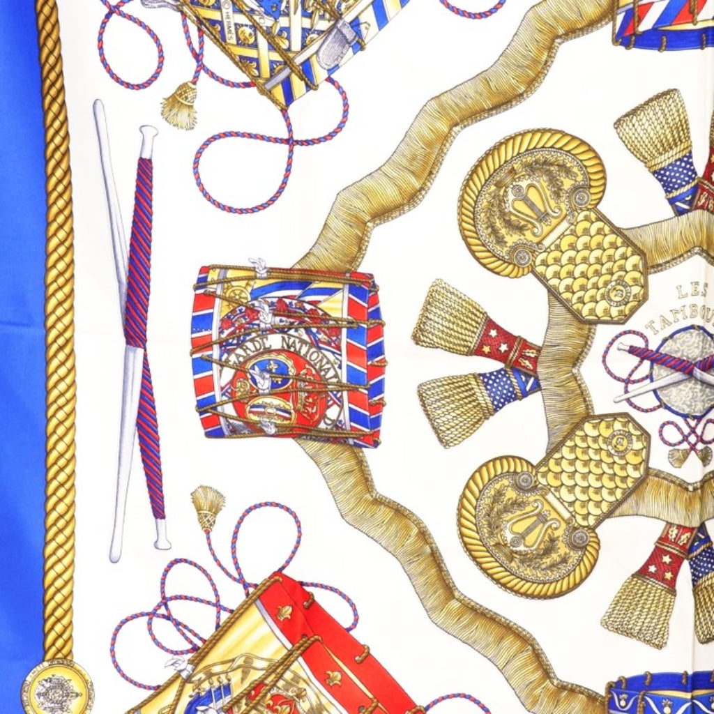 Hermès Les Tambours Joachim Metz Carré Silk Scarf 90cm