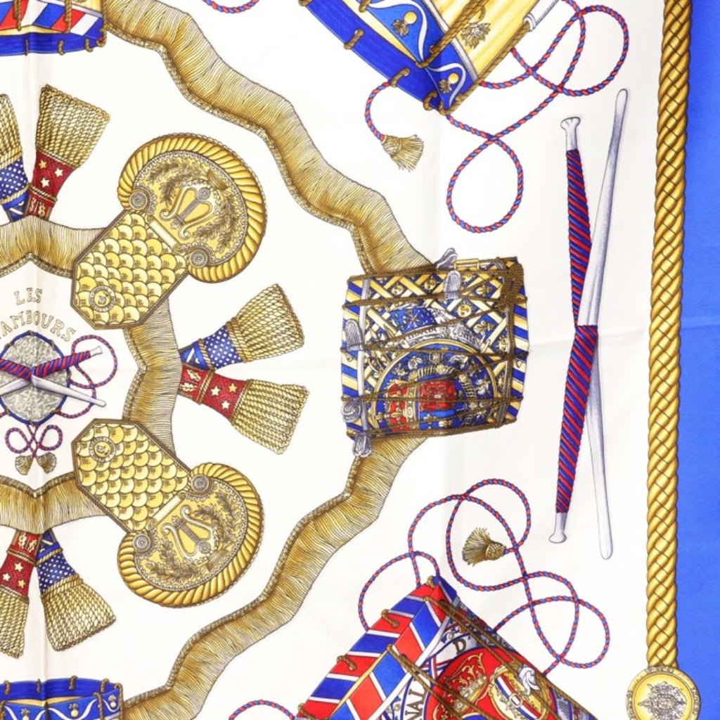 Hermès Les Tambours Joachim Metz Carré Silk Scarf 90cm