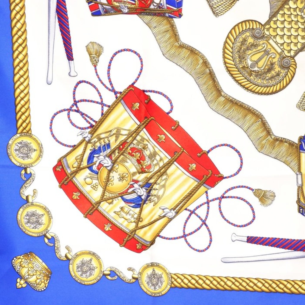 Hermès Les Tambours Joachim Metz Carré Silk Scarf 90cm
