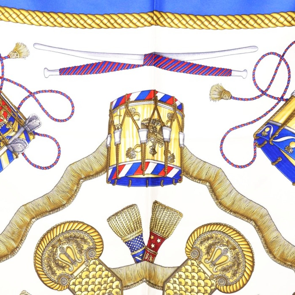 Hermès Les Tambours Joachim Metz Carré Silk Scarf 90cm