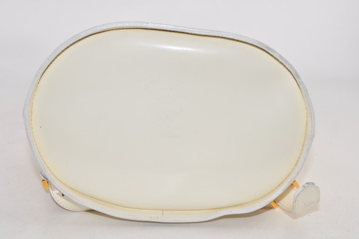 Salvatore Ferragamo Cream Leather Backpack Bag with Matching Pouch