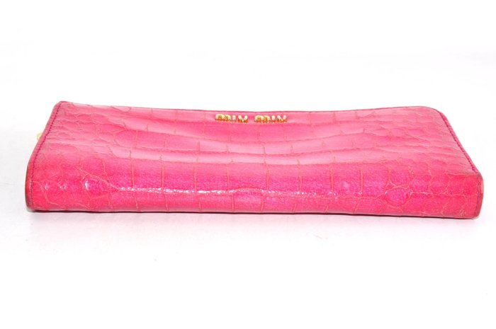 Miu Miu Zip-Around Wallet crocodile embossed
