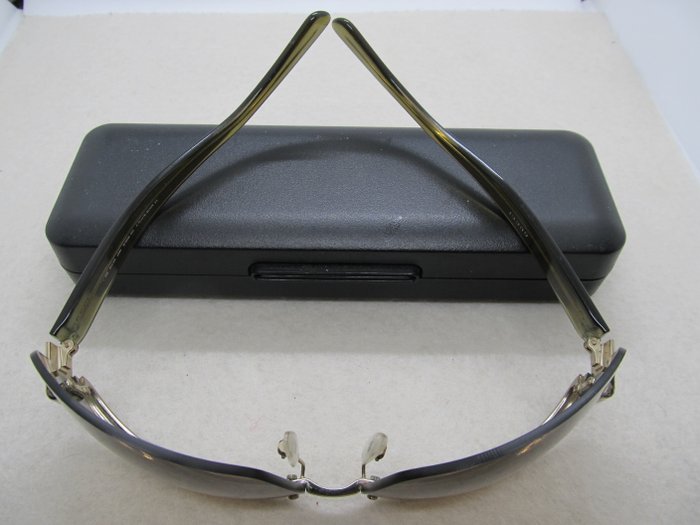 Gucci GG 1800/S Green and Gold Half-Rim Wrap Sunglasses