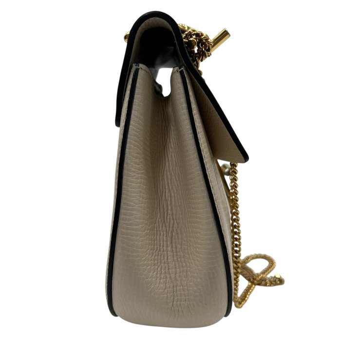 Chloé Drew Shoulder Bag – Ivory & Navy Leather, Gold Plated Hardware
