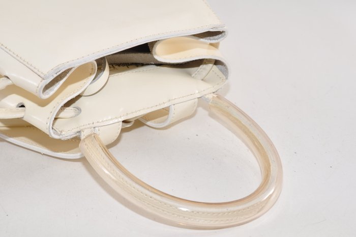 Salvatore Ferragamo Cream Leather Backpack Bag with Matching Pouch