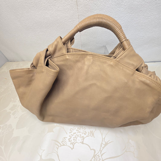 Loewe Aire Gold Leather Shoulder Bag – Medium