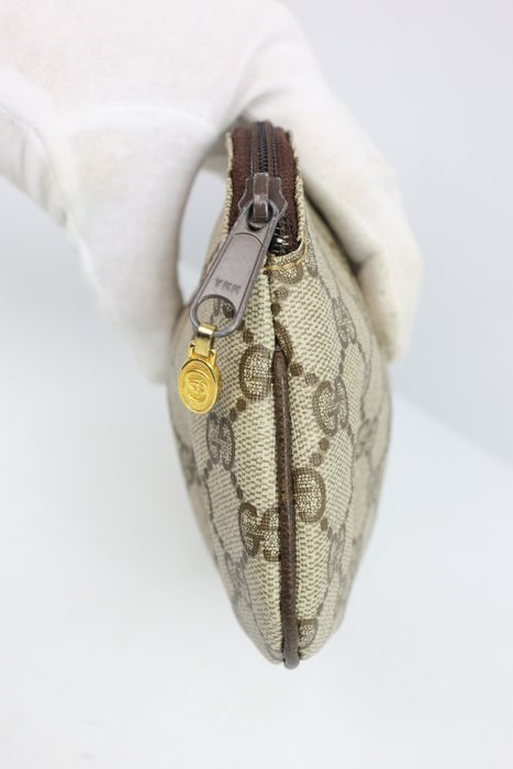 Gucci Vintage PVC & Leather Clutch Bag – Beige