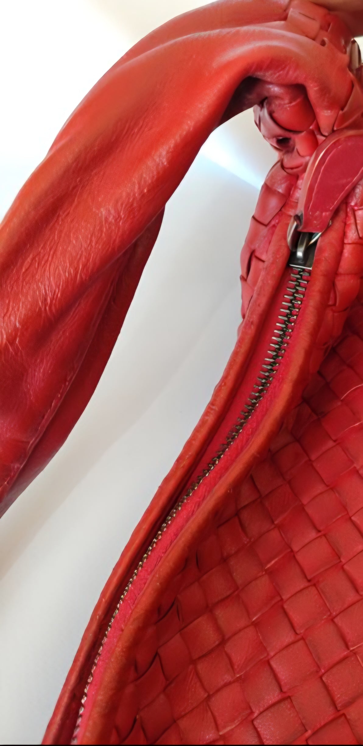Bottega Veneta Antheia Dark Red Intrecciato Lambskin Hobo Bag