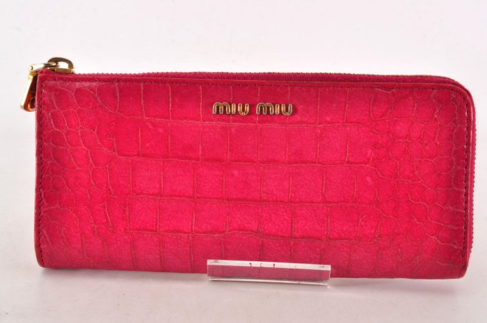 Miu Miu Zip-Around Wallet crocodile embossed