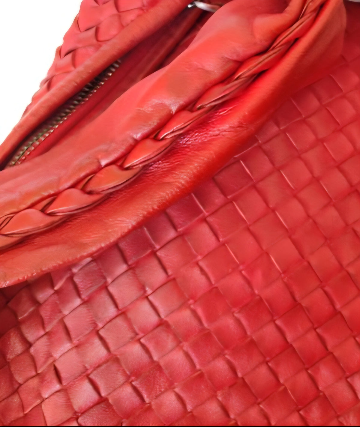 Bottega Veneta Antheia Dark Red Intrecciato Lambskin Hobo Bag