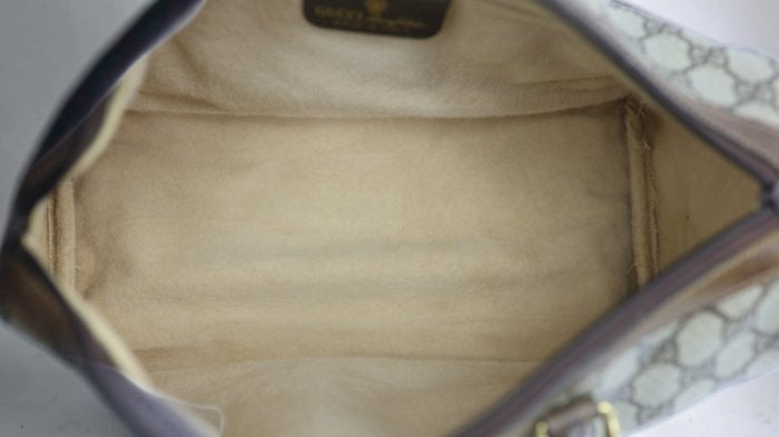 Gucci GG Supreme Sherry Line Boston Bag in Beige and Brown
