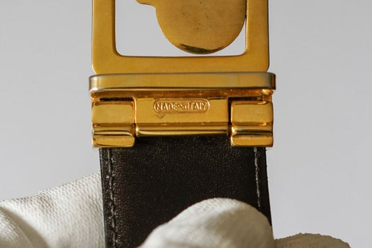 Céline Triomphe Buckle Leather Belt