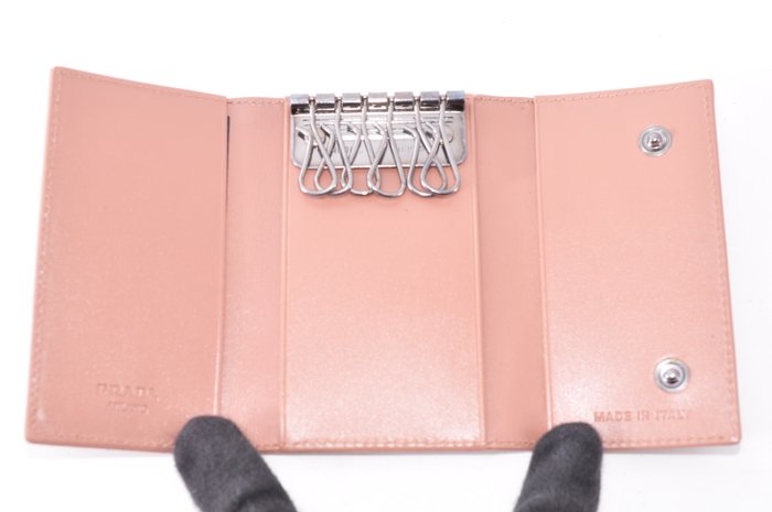 Prada Saffiano Leather Keyring Pink