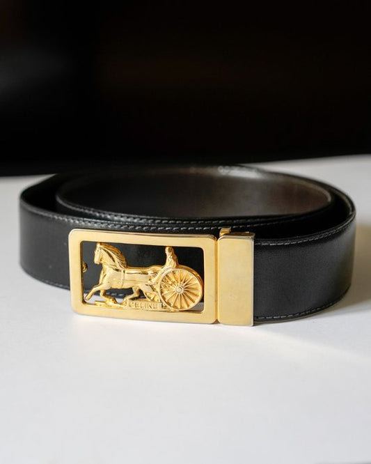 Céline Triomphe Buckle Leather Belt