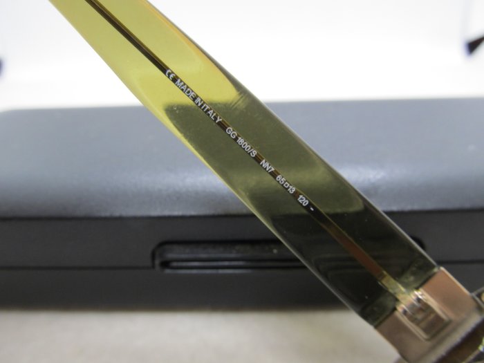 Gucci GG 1800/S Green and Gold Half-Rim Wrap Sunglasses