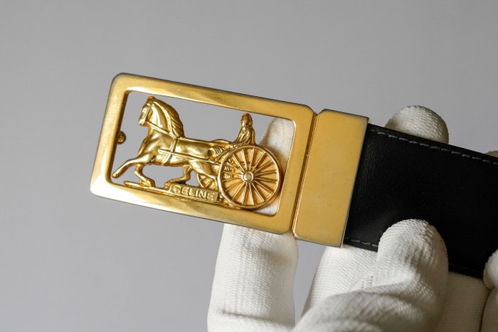 Céline Triomphe Buckle Leather Belt