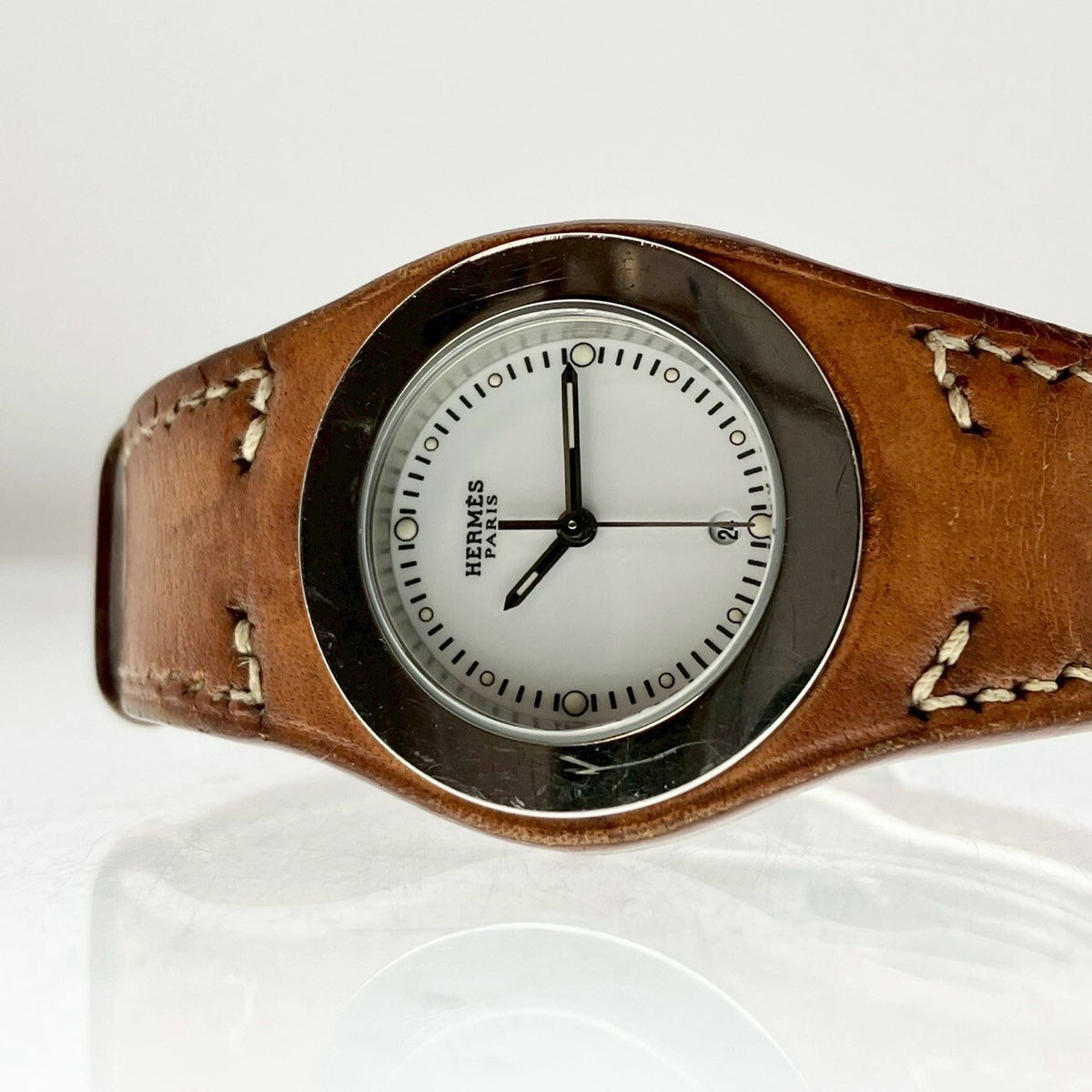 Hermès Harnais  Quartz Watch – White Dial, Stainless Steel, 31mm