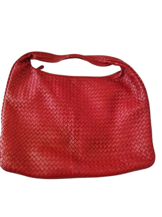 Bottega Veneta Antheia Dark Red Intrecciato Lambskin Hobo Bag