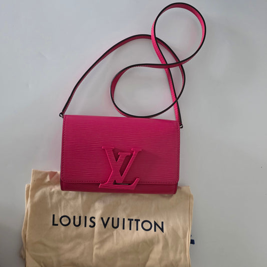 Louis Vuitton Louise Epi Flap Bag Pink Compact Evening bag