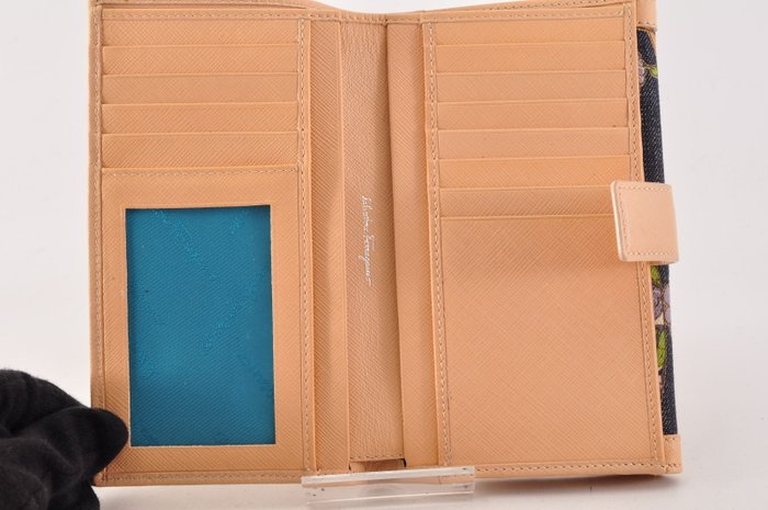 Salvatore Ferragamo Burgundy Patent Leather Bars Bow Wallet