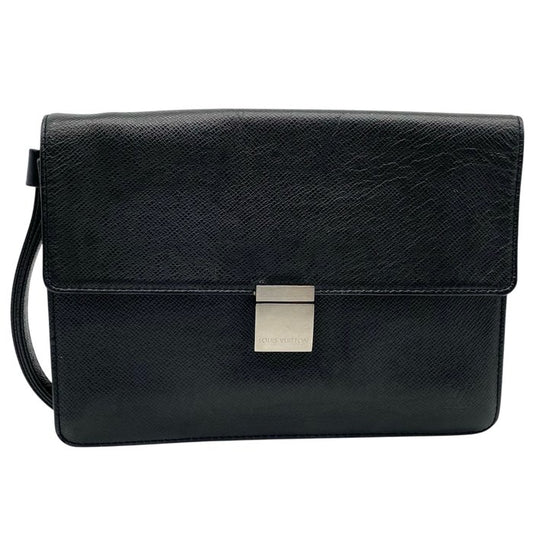 Louis Vuitton Taiga Selenga Clutch Bag  – Green Leather