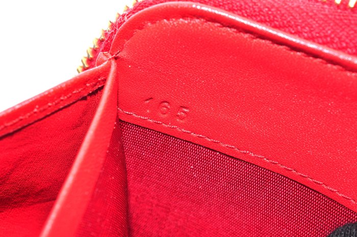 Prada  Leather Zip-Around Wallet Red