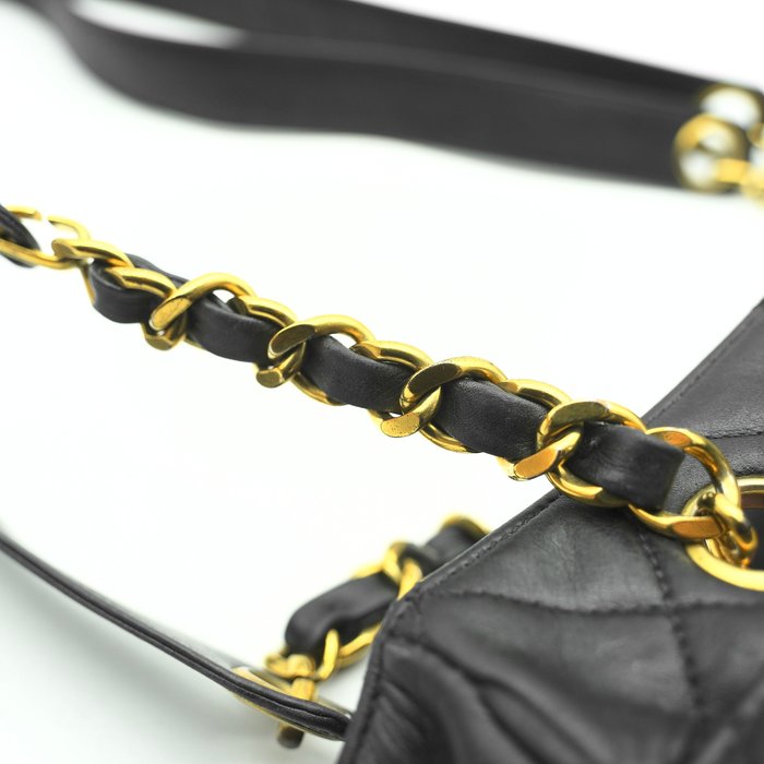 Chanel Matelassé Chain Tote Bag – Black Lambskin, Pearl Crush