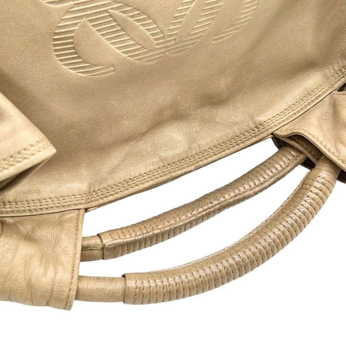 Loewe Aire Gold Leather Shoulder Bag – Medium
