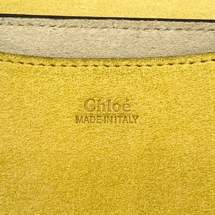 Chloé Drew Shoulder Bag – Yellow Suede & Leather, Gold Plated Hardware