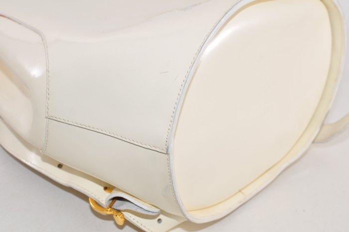 Salvatore Ferragamo Cream Leather Backpack Bag with Matching Pouch