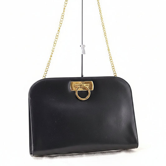Salvatore Ferragamo Gancini Leather Shoulder Bag