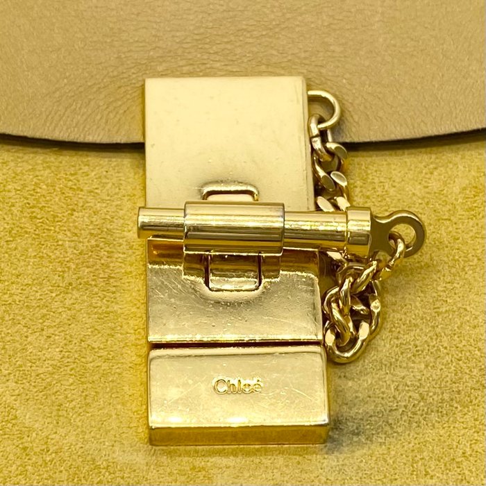 Chloé Drew Shoulder Bag – Yellow Suede & Leather, Gold Plated Hardware