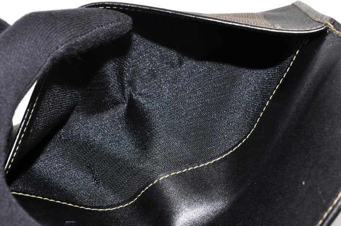 Fendi Black & Brown Long Wallet – Canvas & Leather