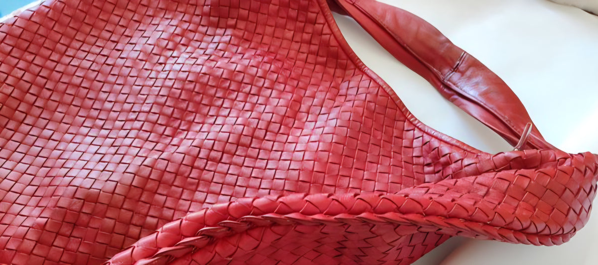 Bottega Veneta Antheia Dark Red Intrecciato Lambskin Hobo Bag