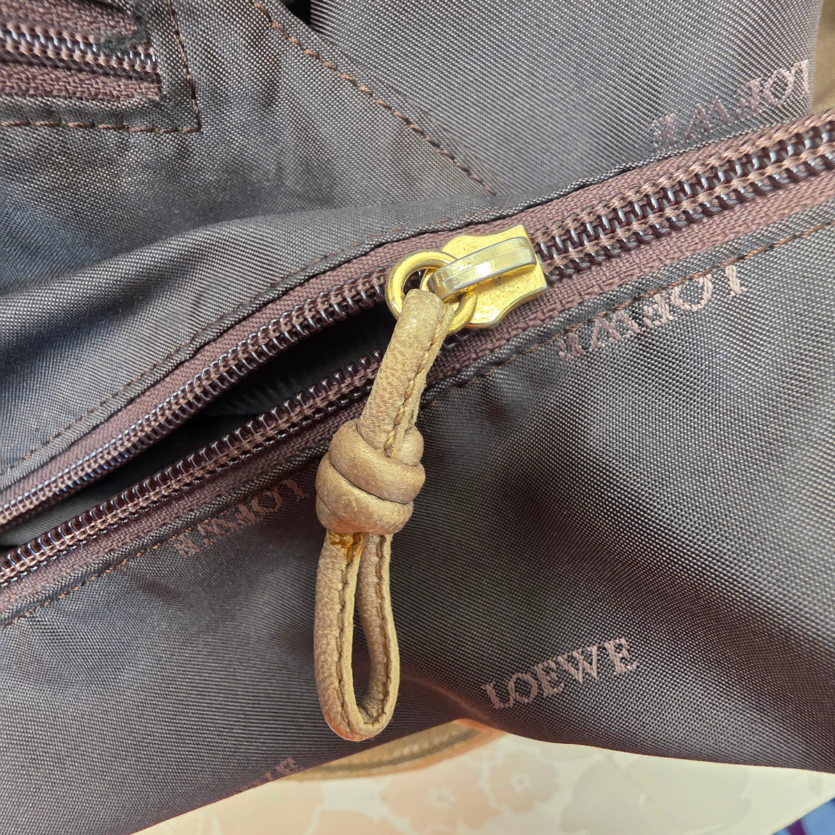 Loewe Aire Gold Leather Shoulder Bag – Medium