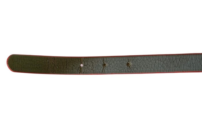 Christian Dior Red Leather Belt 70-20 with Rhinestone Buckle