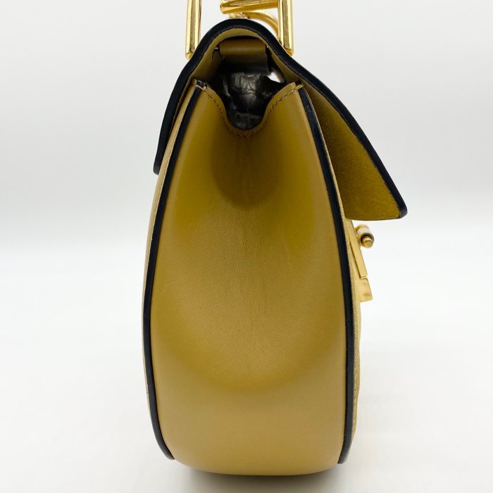 Chloé Drew Shoulder Bag – Yellow Suede & Leather, Gold Plated Hardware