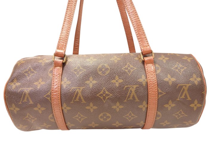 Louis Vuitton Vintage Monogram Papillon 30 Cylindrical Handbag Brown