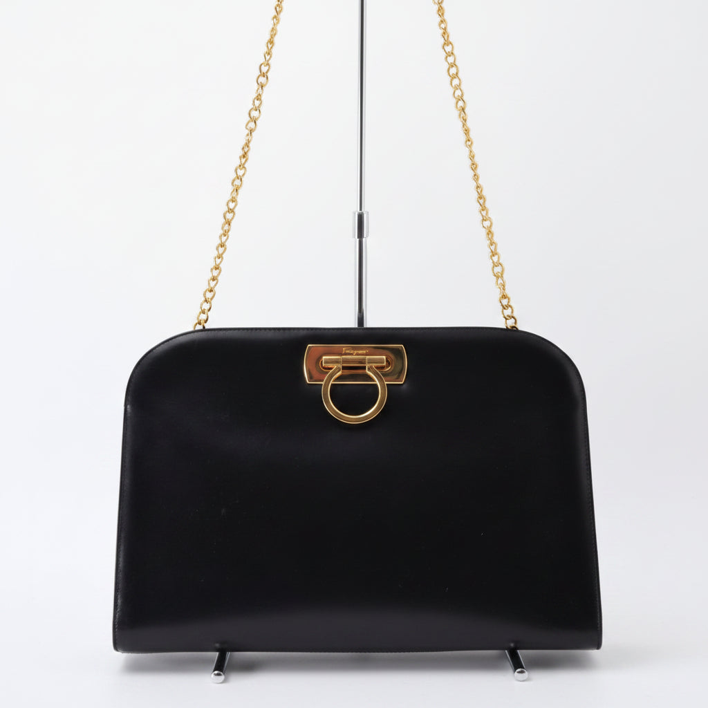 Salvatore Ferragamo Gancini Leather Shoulder Bag
