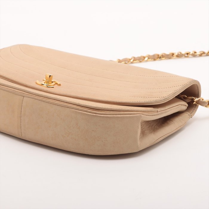 Chanel Timeless Half Moon Beige Matelassé Leather Shoulder Bag