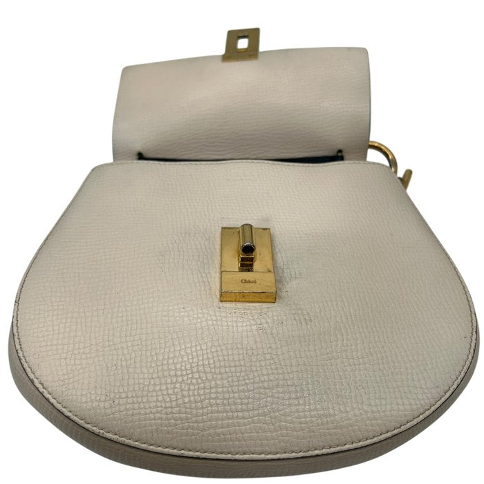 Chloé Drew Shoulder Bag – Ivory & Navy Leather, Gold Plated Hardware